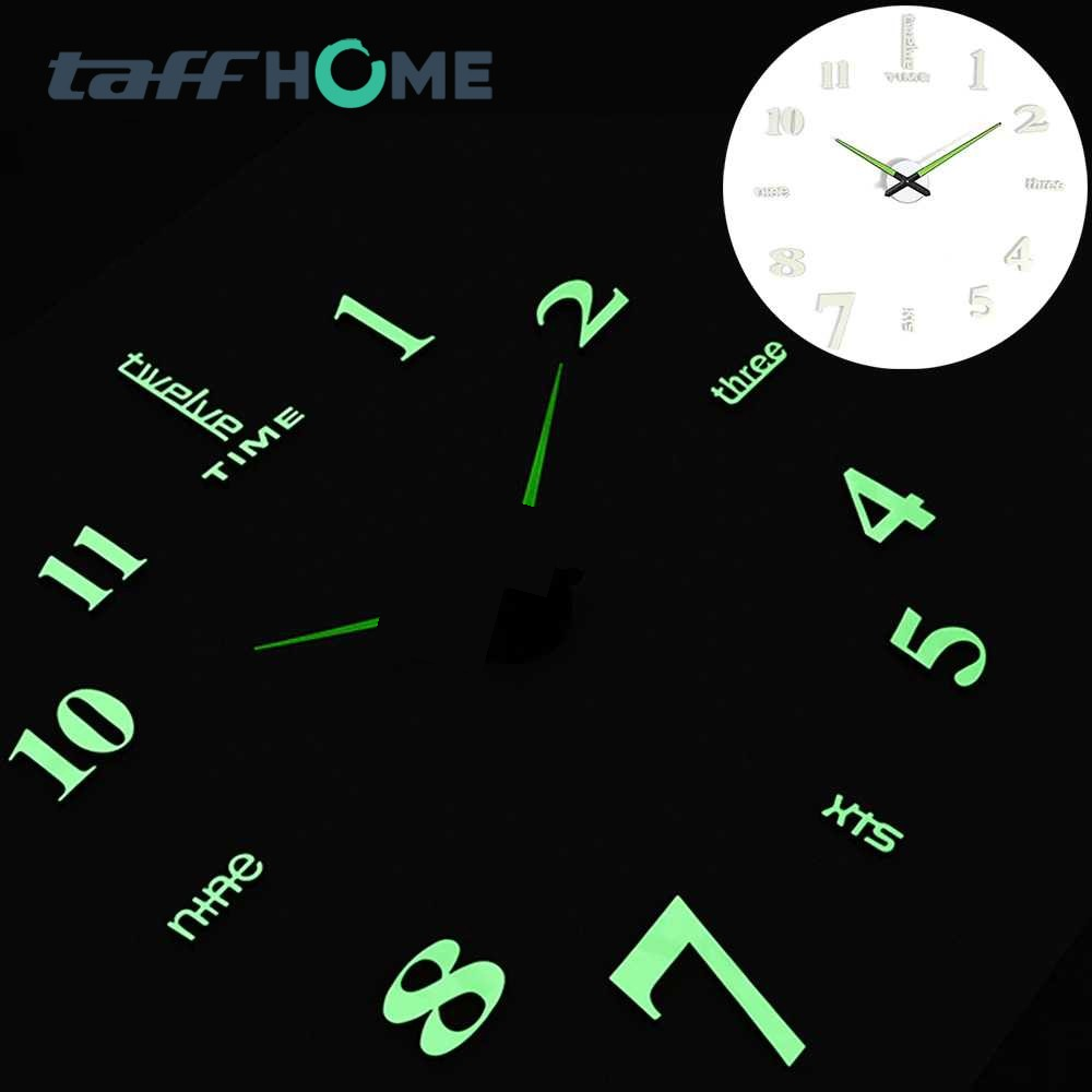 TaffHOME Jam Dinding Bulat DIY Quartz Glow in The Dark 90-100cm - JM-01
