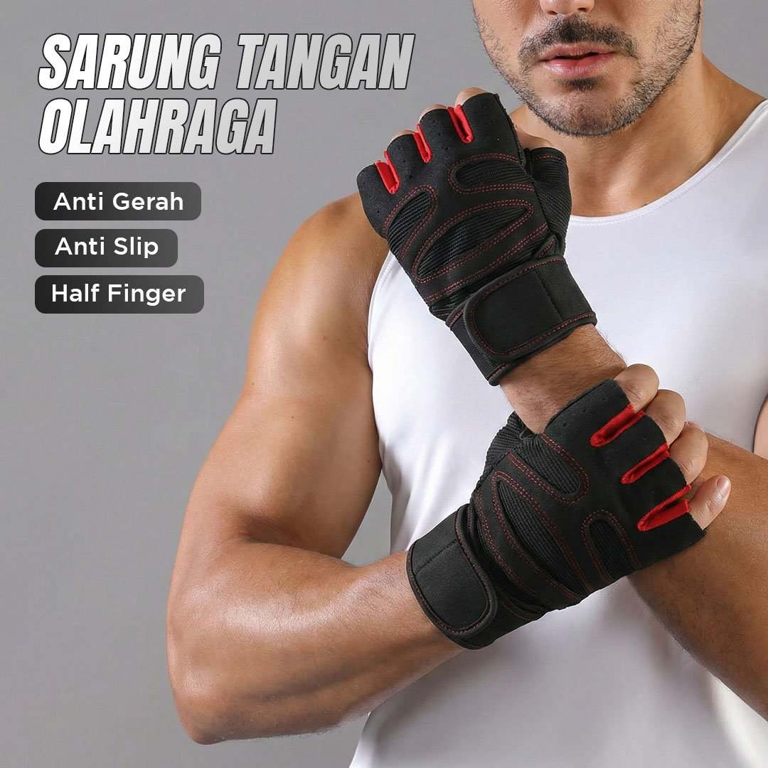 HU WAI YUN DONG Sarung Tangan Motor Olahraga Half-Finger Gloves - HWYD