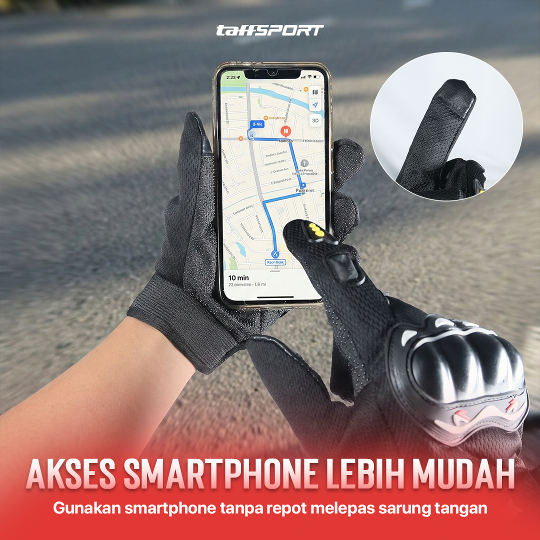 TaffSPORT Sarung Tangan Motor dengan Touch Screen - MCS-02C