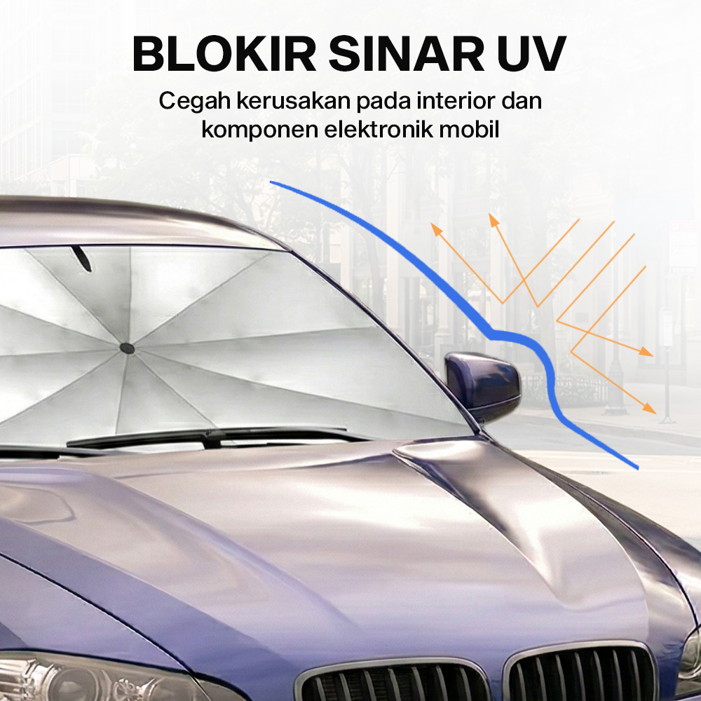 Tohuu Sun Shade Cover Kaca Mobil Pelindung Matahari UV 145x79cm - TH79