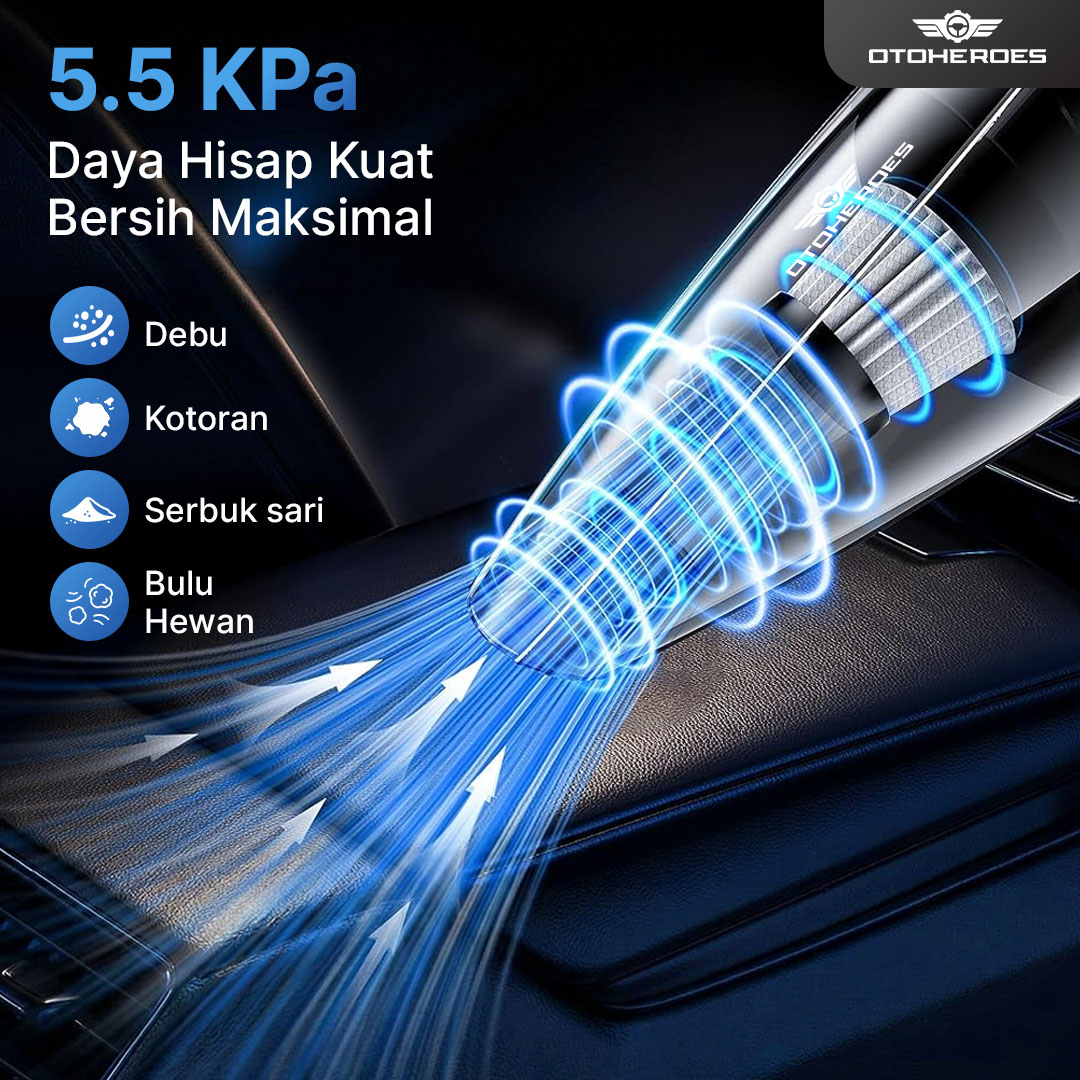 OTOHEROES Handheld Vacuum Cleaner Penyedot Debu Mobil 12V 120W 5.5KPA - CVC100