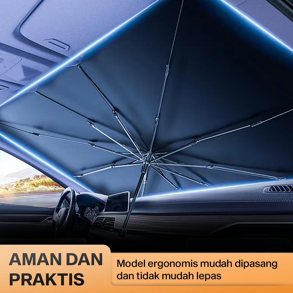 Tohuu Sun Shade Cover Kaca Mobil Pelindung Matahari UV 145x79cm - TH79