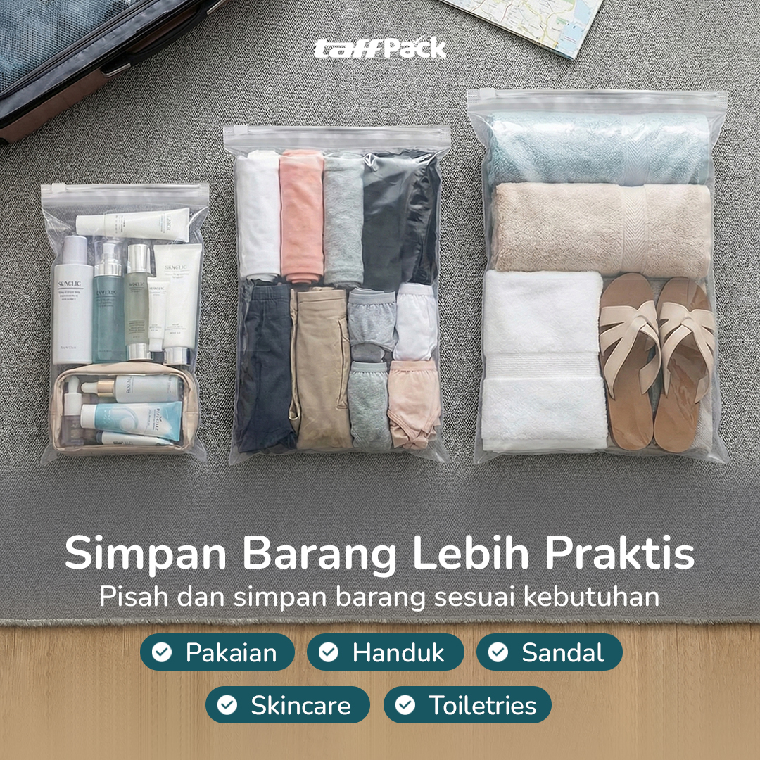 TaffPACK Kantung Plastik PVC Pouch Zipper Organizer Travel - LIN3S