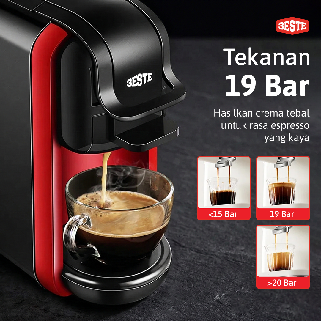 3ESTE Mesin Kopi Espresso 3 in 1 Coffee Maker 19 Bar 1450W 600ml - AC-514K