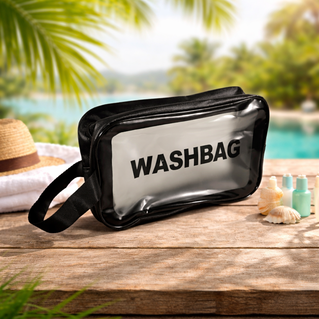 WASHBAG Tas Kosmetik Alat Make Up Portable Pouch Korean PVC Size M - B411