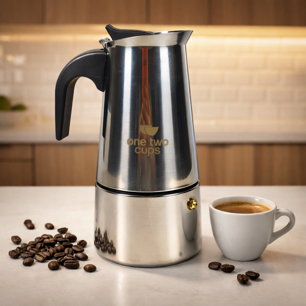 One Two Cups Moka Pot Espresso Coffee Maker Stovetop 6 Cup 300ml - Z20