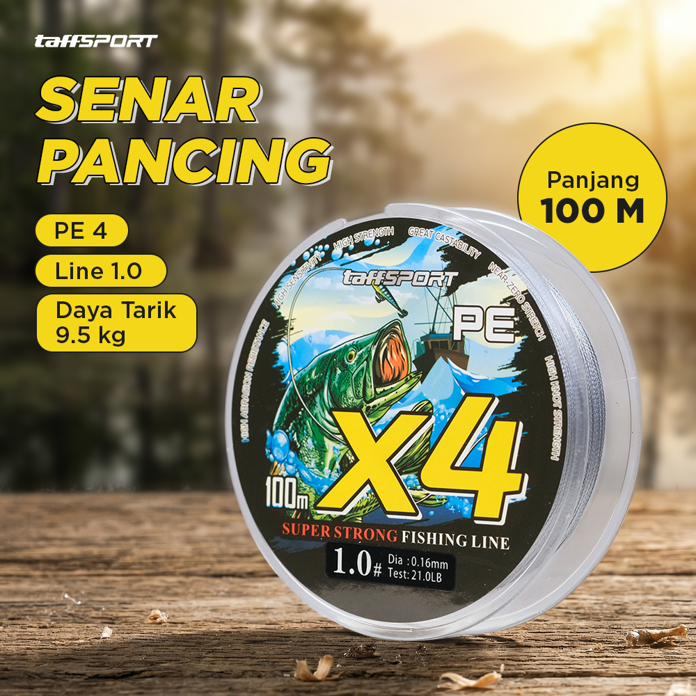 TaffSPORT JCHENG Senar Pancing PE 4 Braided Strand Fishing Line 100M - X4