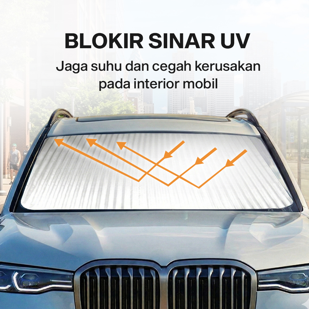 AUTOTECH Tirai Penutup Kaca Depan Mobil Pelindung Panas Sun Shade 70cm - XZM121