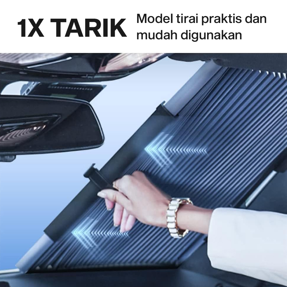 AUTOTECH Tirai Penutup Kaca Depan Mobil Pelindung Panas Sun Shade 70cm - XZM121