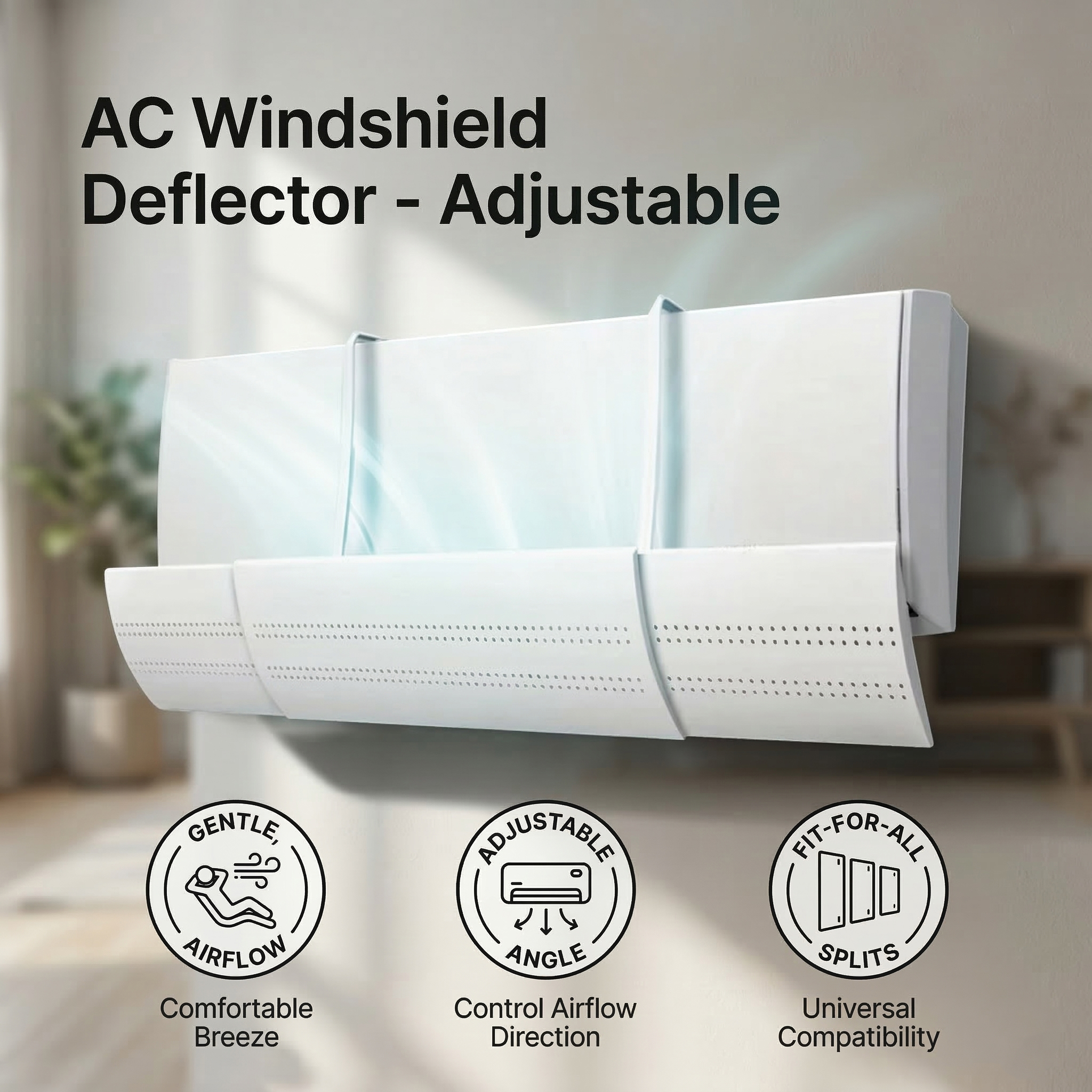 HCooker Cover Angin AC Adjustable Windshield Deflector - HC0794
