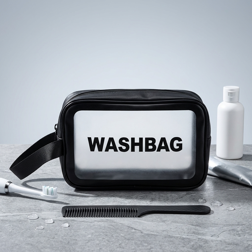 WASHBAG Tas Kosmetik Alat Make Up Portable Pouch Korean PVC Size M - B411