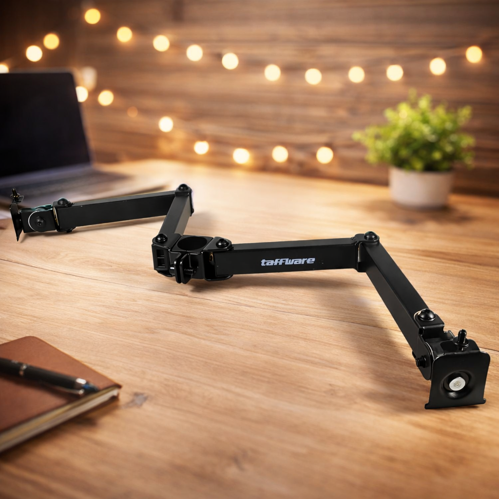 Taffware Bracket Monitor Table Mount Dual Arm VESA 100x100 13-27 Inch - KMT-2