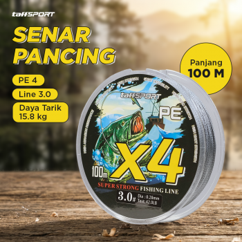 TaffSPORT JCHENG Senar Pancing PE 4 Braided Strand Fishing Line 100M - X4