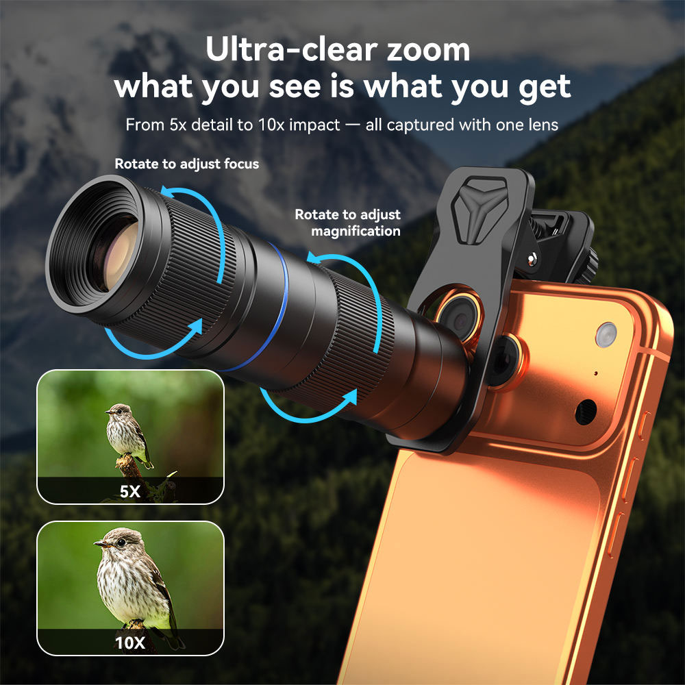 APEXEL Lensa TeleZoom Telephoto Smartphone 5-10X Clip On - APL-TM5-10X