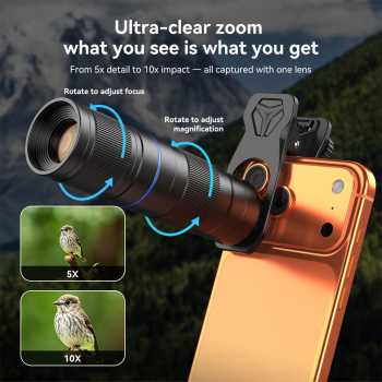 APEXEL Lensa TeleZoom Telephoto Smartphone 5-10X Clip On - APL-TM5-10X