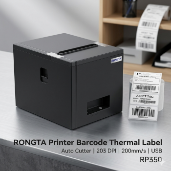 RONGTA Printer Barcode Thermal Label Auto Cutter 203 DPI 200mm/s - RP350