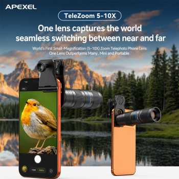 APEXEL Lensa TeleZoom Telephoto Smartphone 5-10X Clip On - APL-TM5-10X