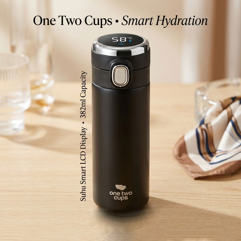One Two Cups Botol Minum Termos Tumbler Suhu Smart LCD Display 382ml - OTC002
