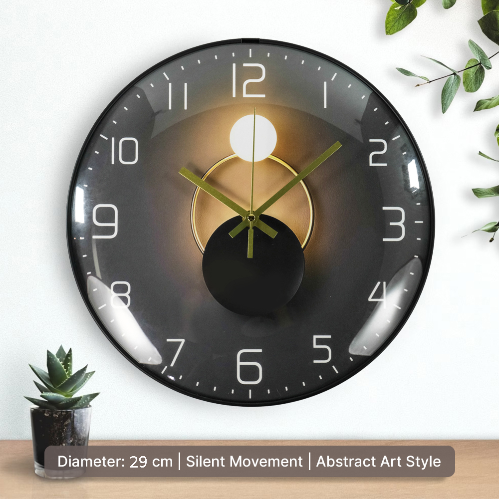 MUSTY Jam Dinding Quartz 3D Abstract Art Style Silent Movement 29cm - MS107