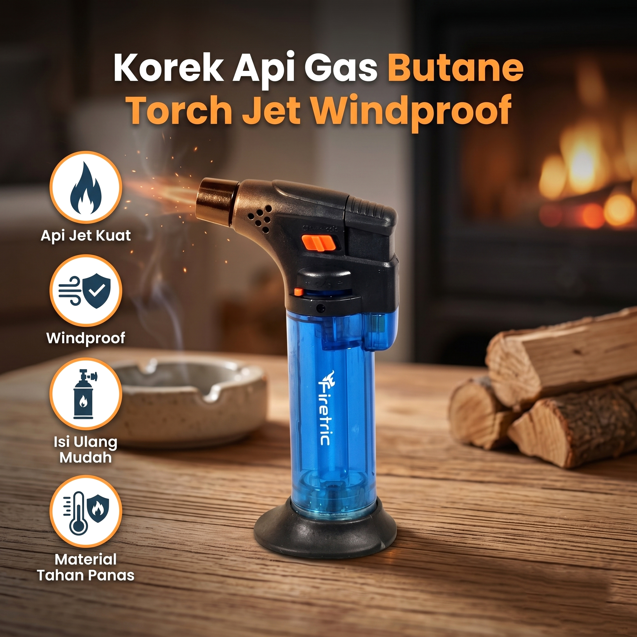 Firetric Korek Api Gas Butane Torch Jet Windproof - SK603