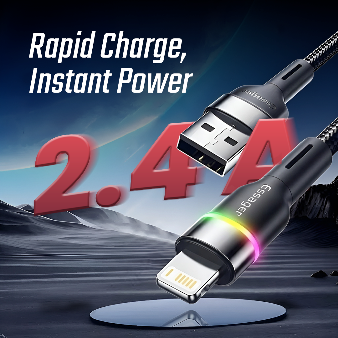 ESSAGER Kabel Data USB A to Lightning Multifungsi Fast Charging 2.4A - ES-X17