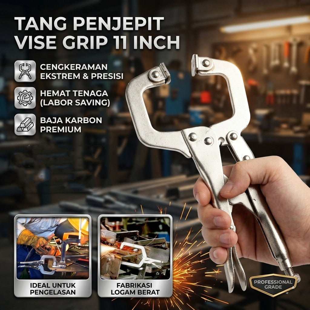 SPIFFLYER Tang Penjepit Vise Grip Welding Mouth C Clamp 11 Inch
