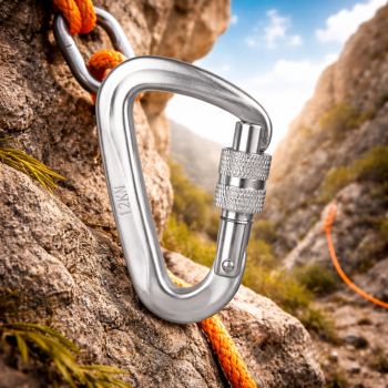 XINDA Carabiner Gantungan Panjat Tebing D Shaped Automatic Lock 12kN - Y20