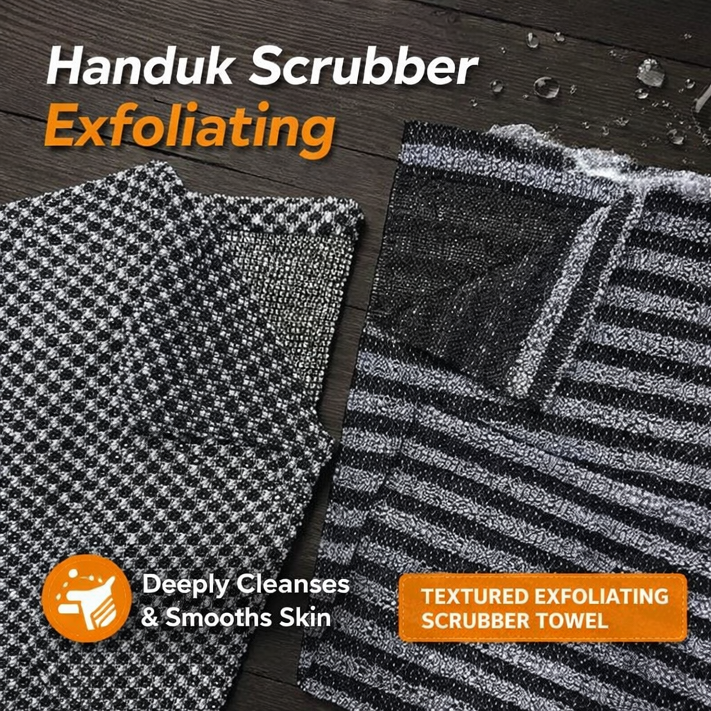 TaffHOME Handuk Penggosok Tubuh Exfoliating Back Scrubber Dua Sisi - ZR1