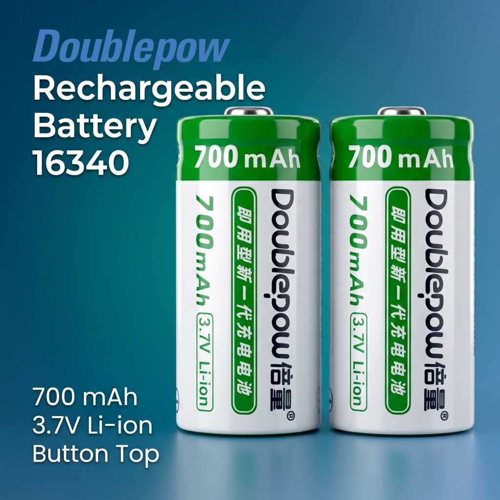 Jual Doublepow Baterai Isi Ulang 16340 Li-Ion Button Top 700mAh