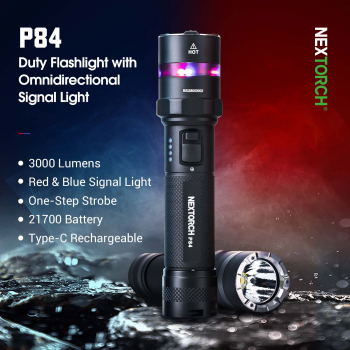 NEXTORCH Senter LED Tactical Flashlight Red Blue Signal 3700 Lumens - P84