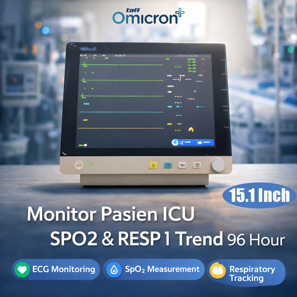 TaffOmicron Monitor Pasien ICU ECG SpO2 RESP 15.1 Inch Trend 96 Hour - PM-LP15A