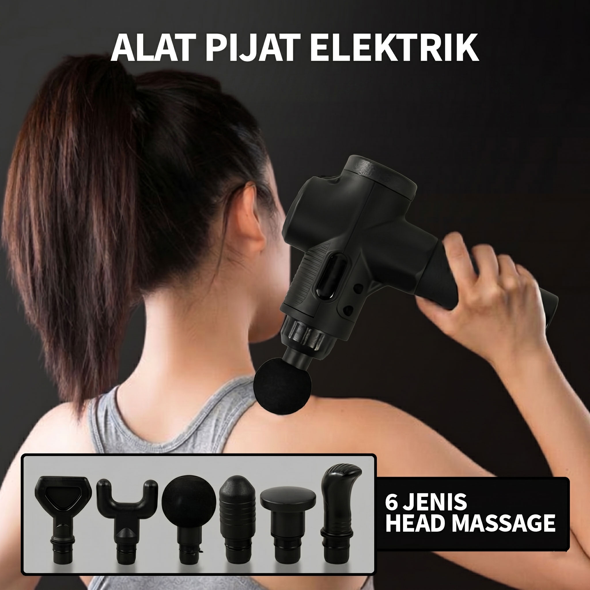 Rlaxyoo Alat Pijat Elektrik Pundak Punggung Tangan Massage Gun 1500mAh - S3