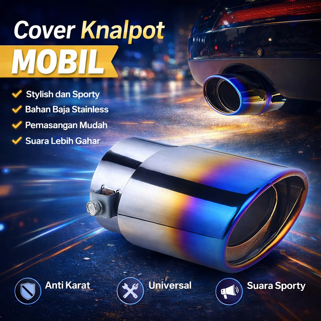 KAYROKE Cover Knalpot Mobil Modifikasi Muffler Cutter Burn Tailpipe - KAY-14