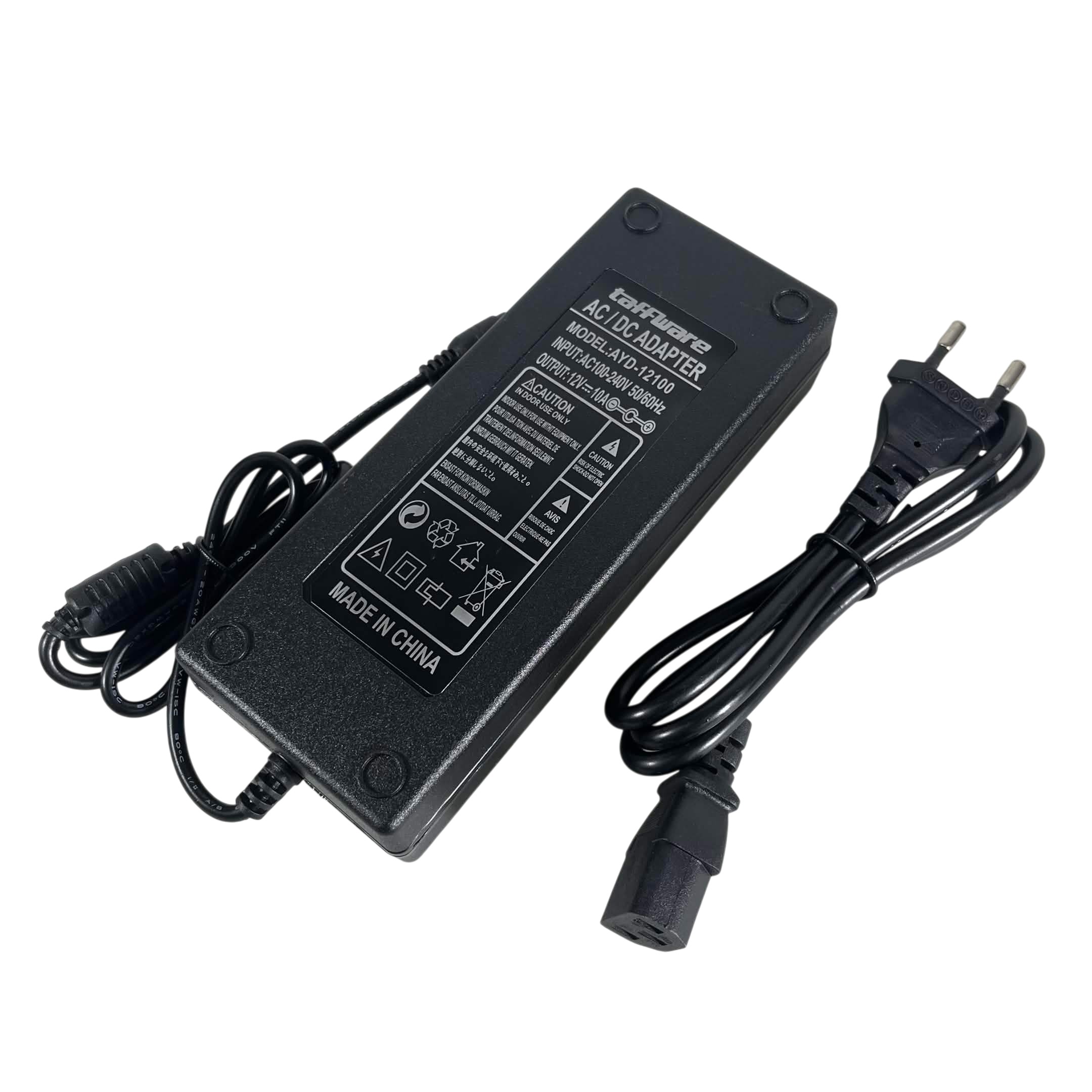 Taffware Adaptor Power Supply LED Strip Monitor AC to DC 12V 10A - AYD-12100