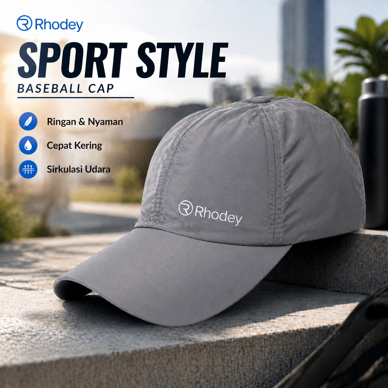 Rhodey Topi Baseball Cap Polos Sport Style - MZ237
