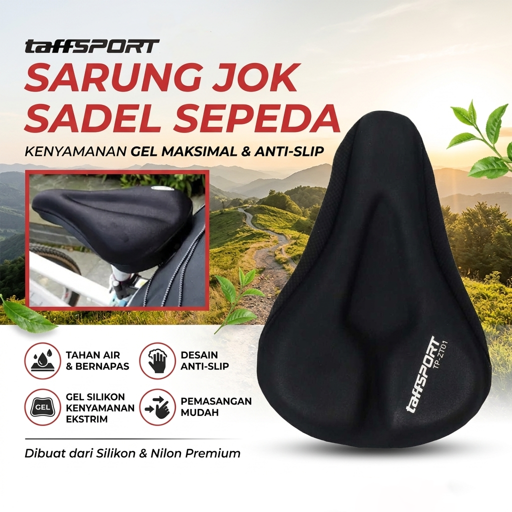 TaffSPORT Sarung Jok Sadel Sepeda 3D Silicone Gel - TP-ZT01