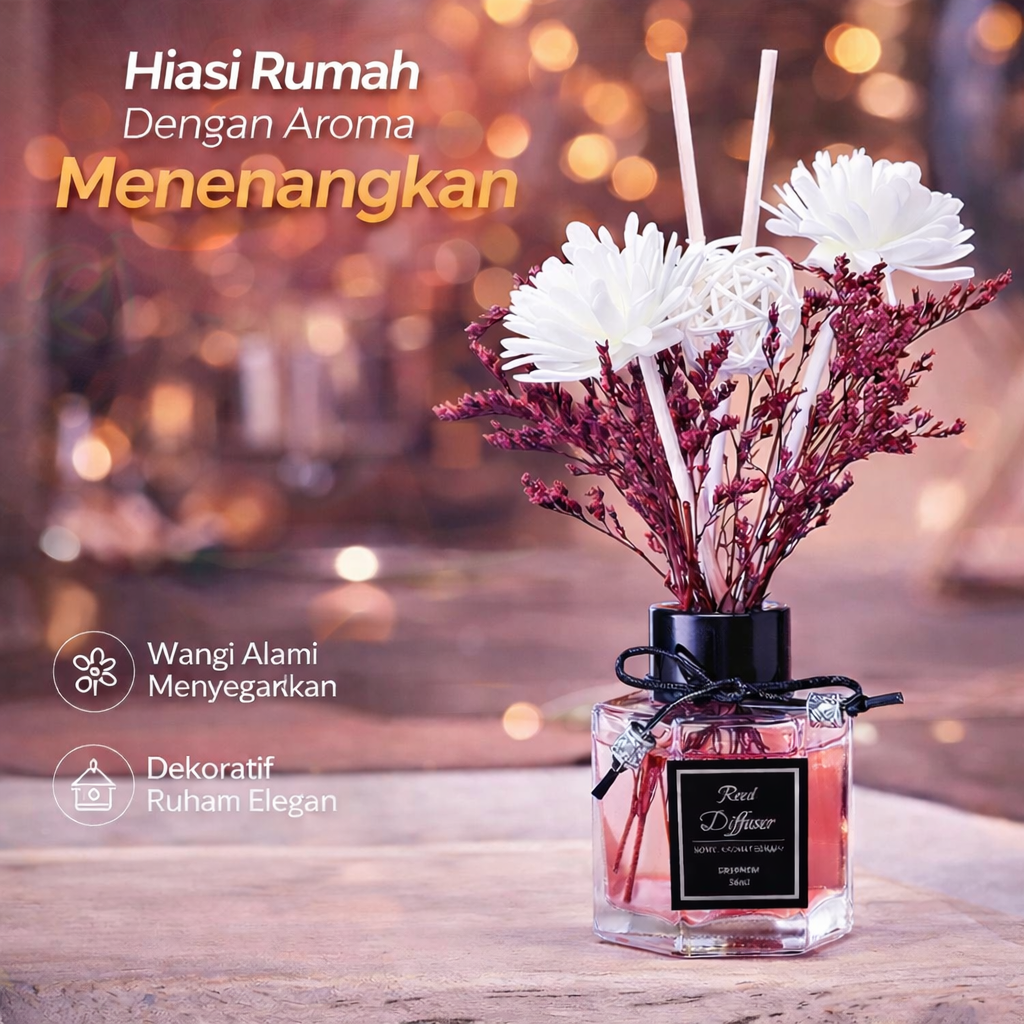 ZUOHE Pengharum Ruangan Aromaterapi Reed Diffuser 50ml - DE-100