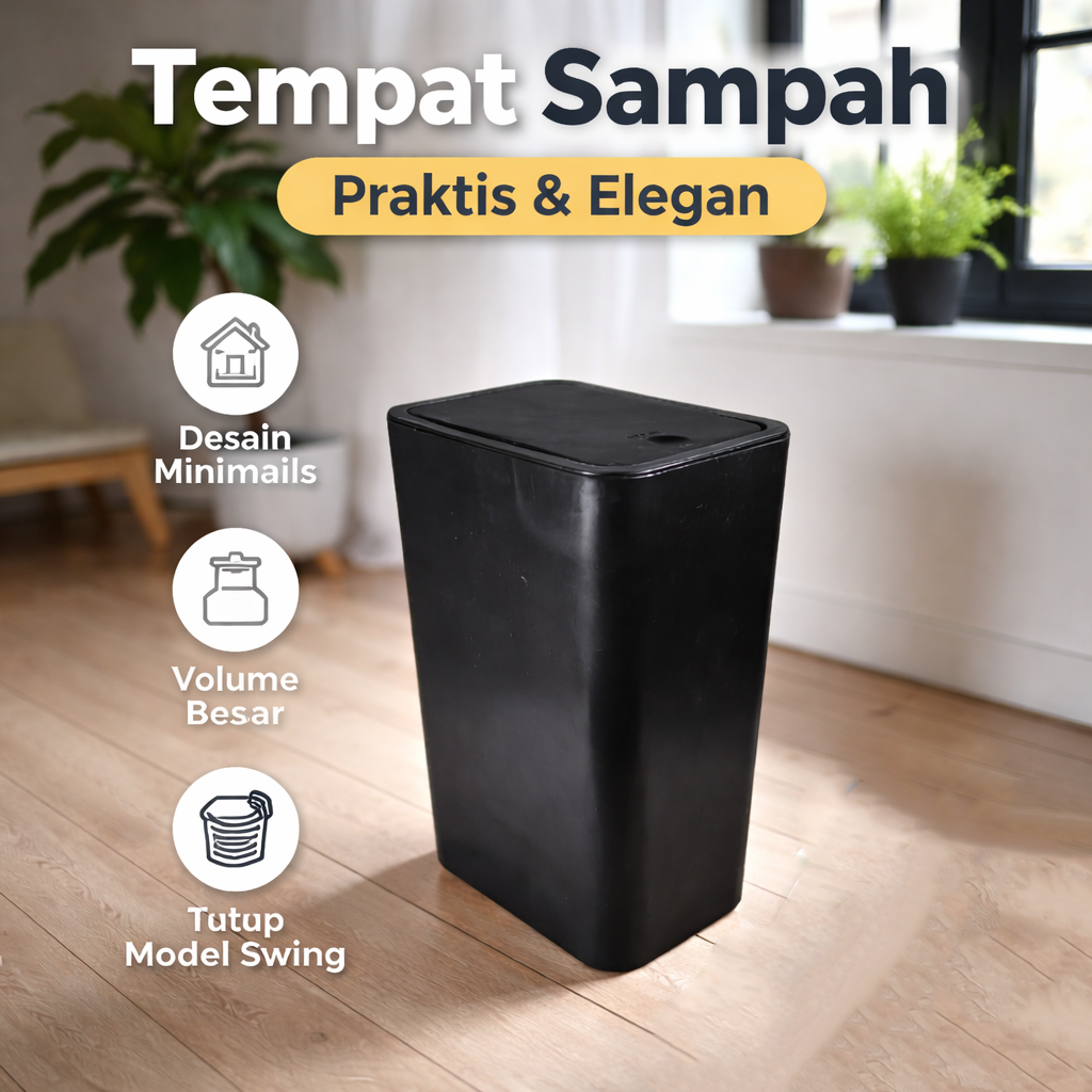TaffHOME Tempat Sampah Tekan Press Trash Bin Household - T20