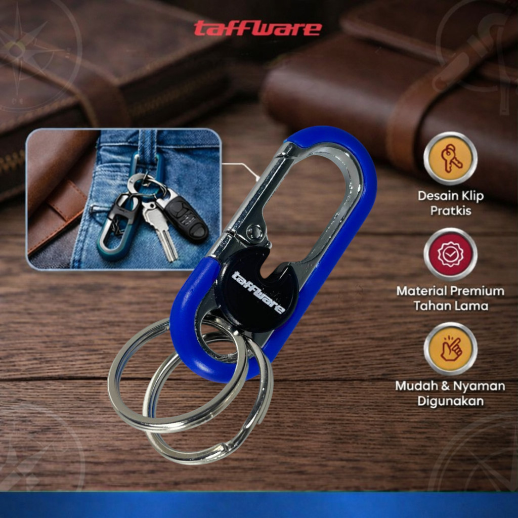 Taffware Gantungan Kunci Carabiner Keychain Clip Stainless Steel - A3746