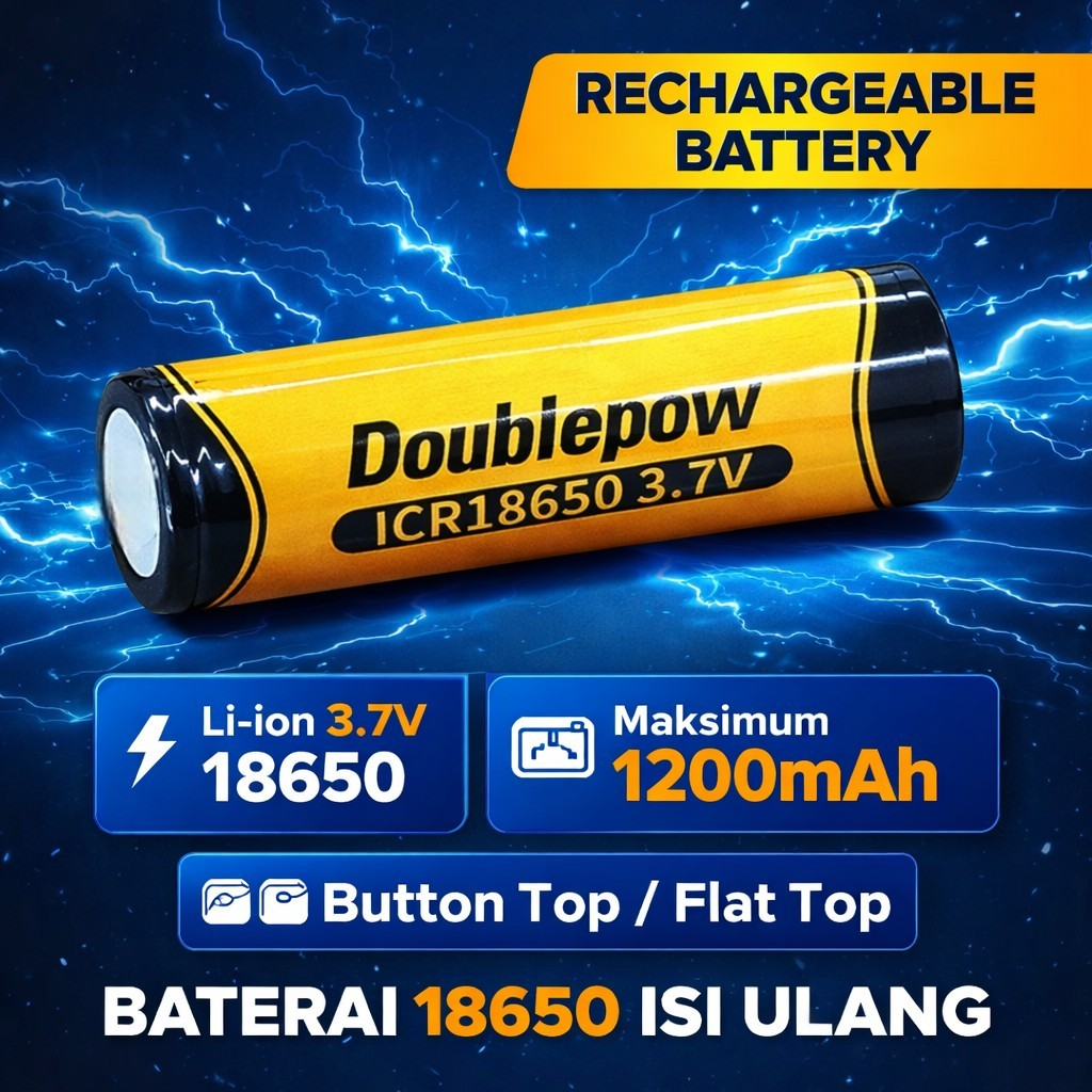 Doublepow Baterai 18650 1200mAh Lithium Battery 1 PCS - 1200PT