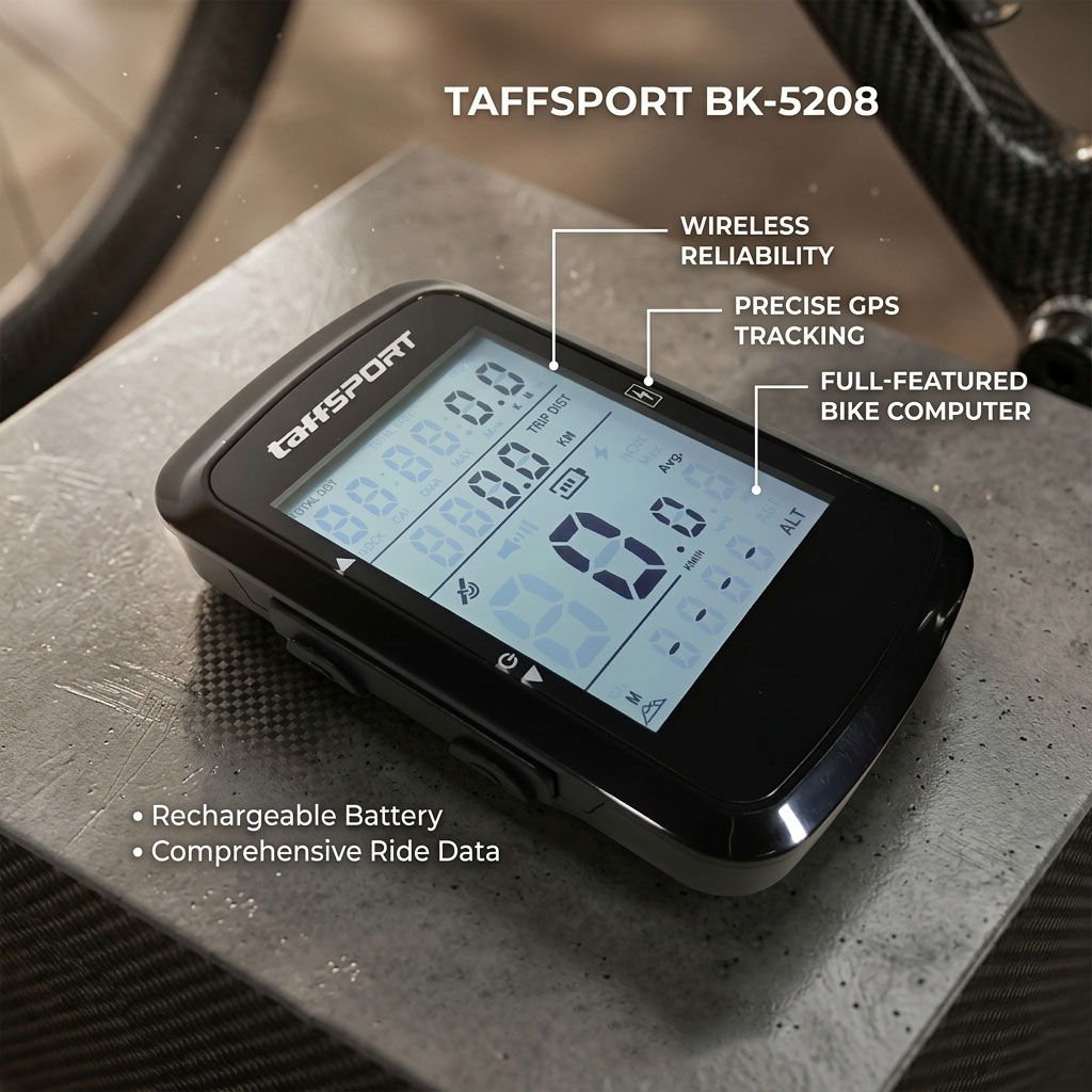 TaffSPORT Speedometer Sepeda Digital Odometer Wireless Rechargeable - BK-5208