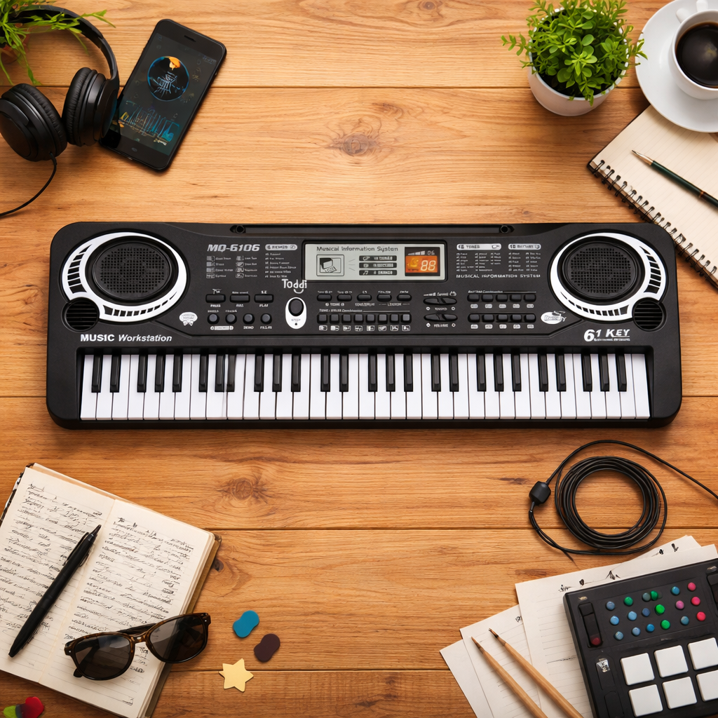 Toddi Organ Piano Digital Electronic Keyboard 61 Keys - MQ-6106