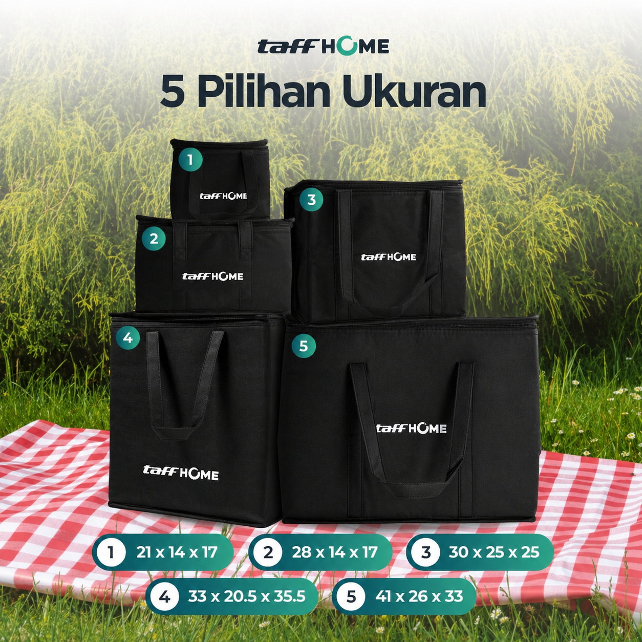TaffHOME Tas Pendingin Makanan Cooler Bag Thermal Insulated Bag - H24 - Gambar 5