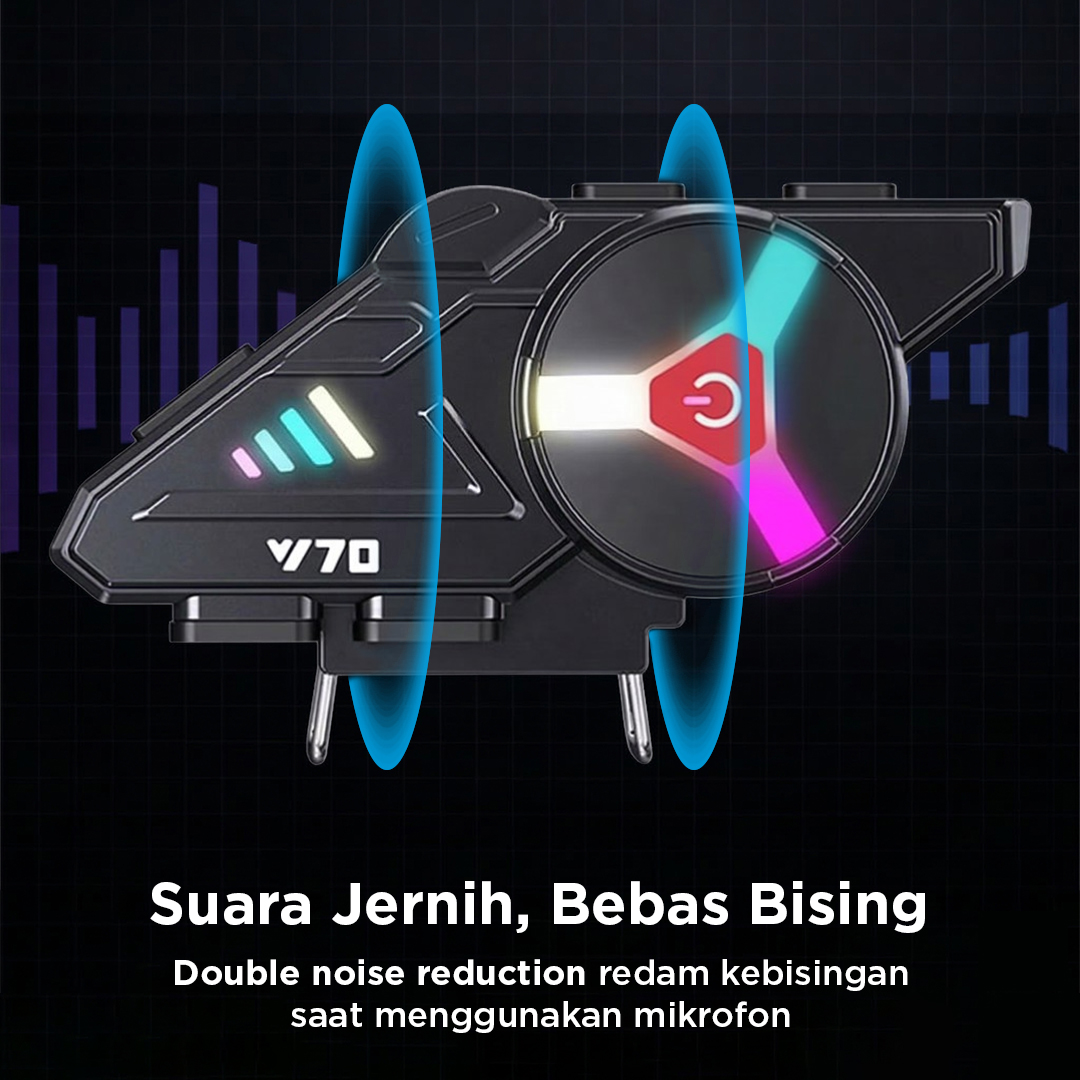Kebidumei Headset Helm Bluetooth Music RGB IPX6 2000mAh - Y70