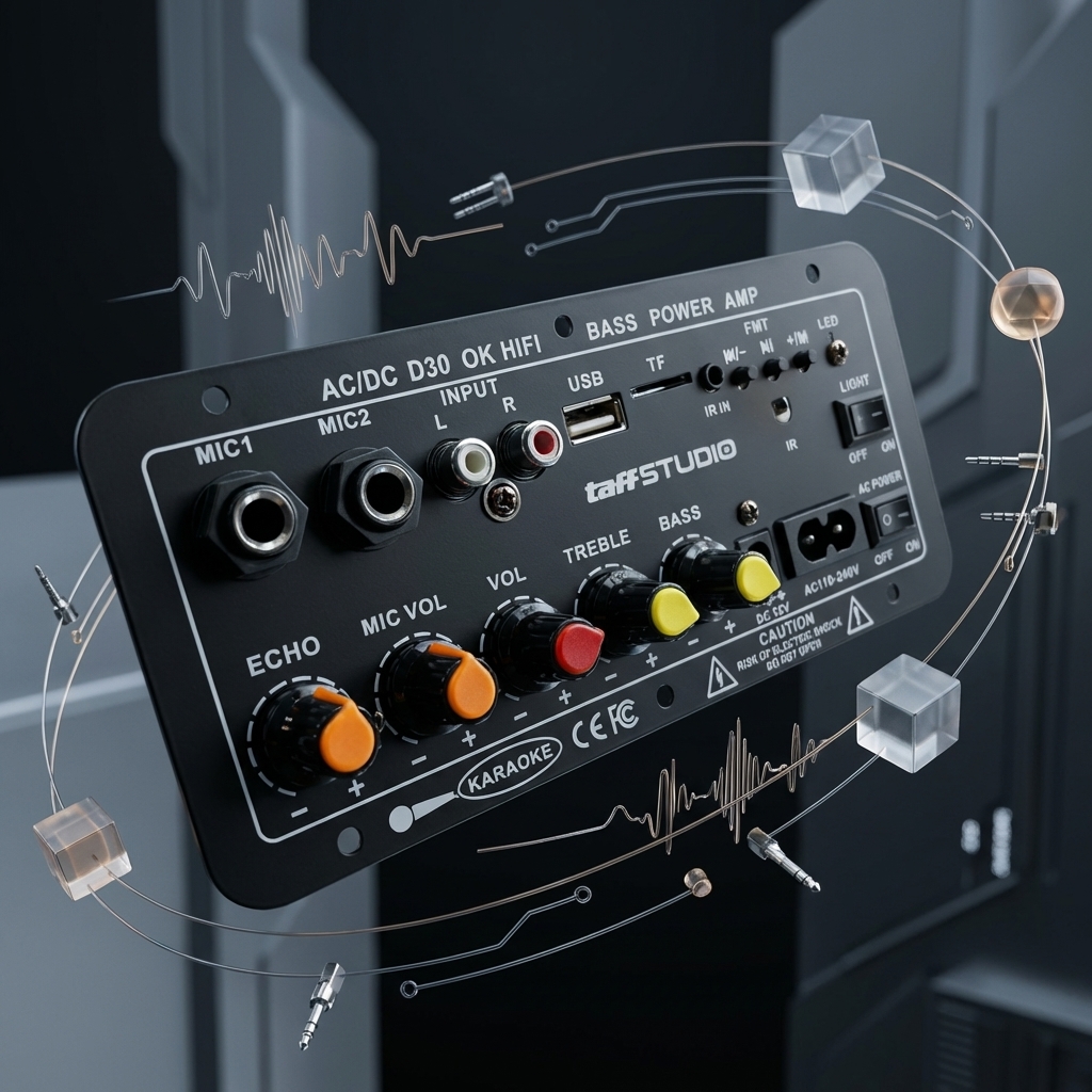 TaffSTUDIO Amplifier Board Audio Bluetooth USB Subwoofer DC 12V - D30
