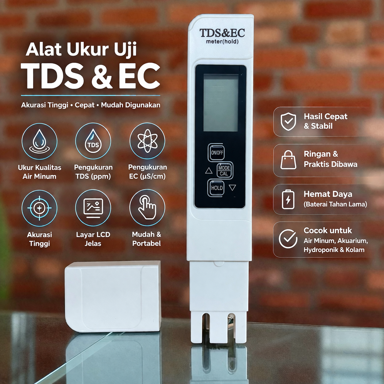 TaffHOME Alat Ukur Uji TDS EC Meter Digital Air Minum Akuarium - 5B