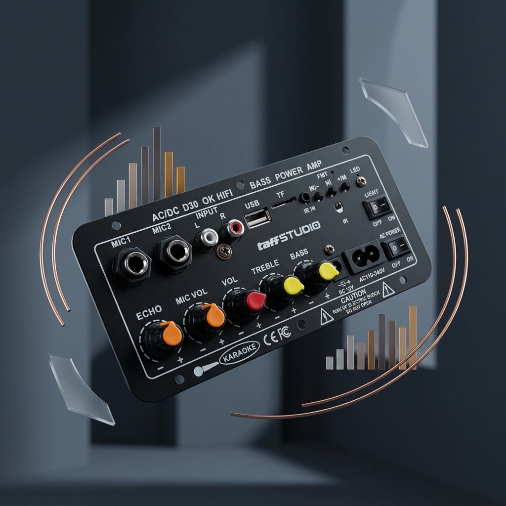 TaffSTUDIO Amplifier Board Audio Bluetooth USB Subwoofer DC 12V - D30