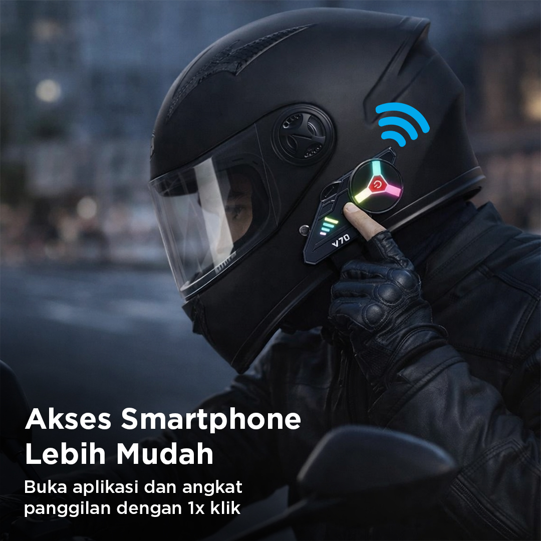 Kebidumei Headset Helm Bluetooth Music RGB IPX6 2000mAh - Y70