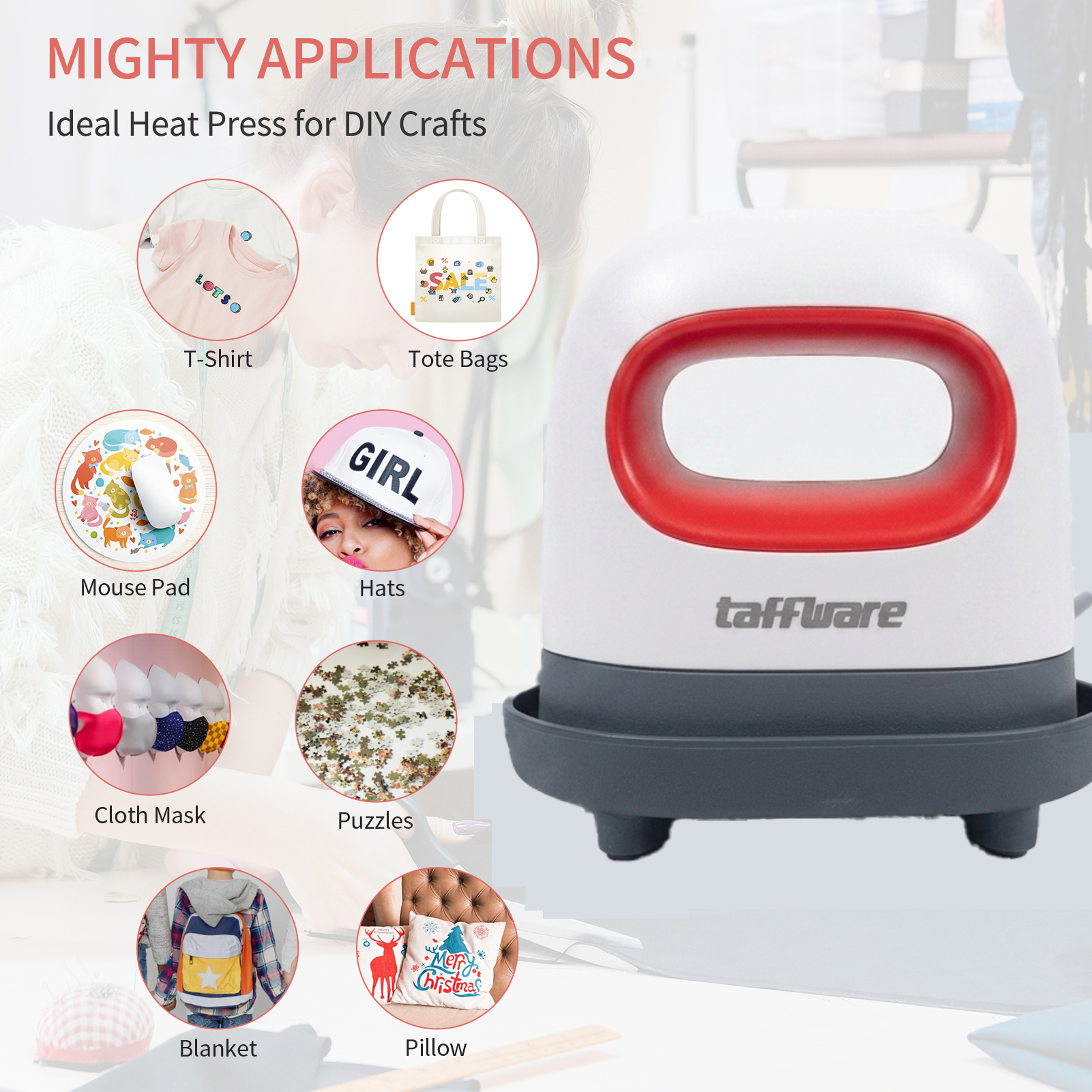 AIBECY Mesin Heat Press Kaos Sablon Mini Adjustable Temperature 250W - AB106