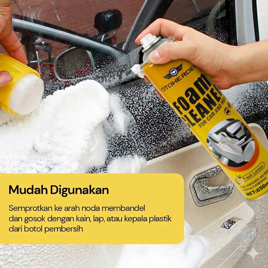 VOHAOCHAI Foam Cleaner Spray Car Interior Agent Cleaner 650ml - VHC006